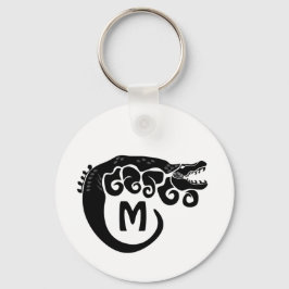 Schwarzer Tinte Mutative Salzwasser Croc-Silhouett Schlüsselanhänger