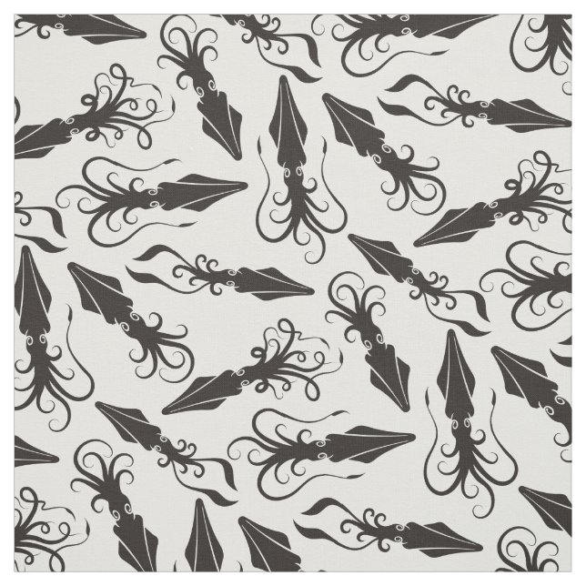 Schwarzer Tintenfisch Muster Stoff (Muster)