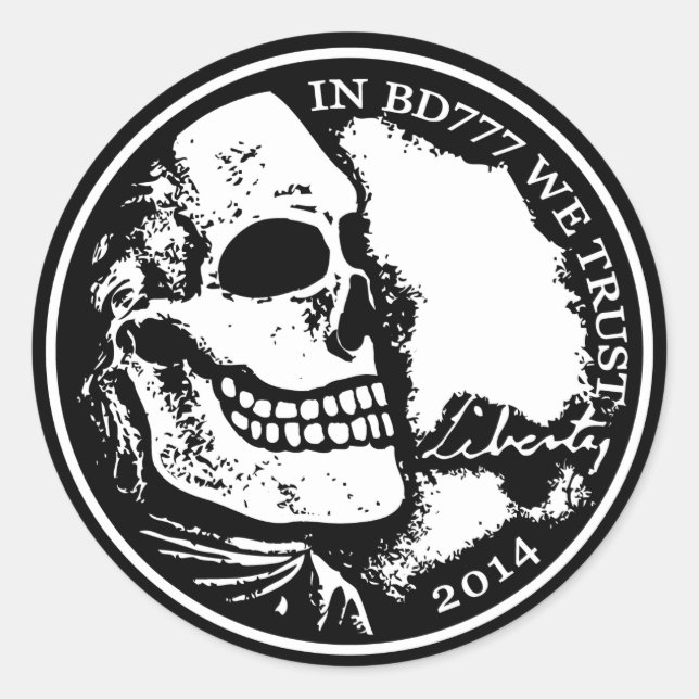 Schwarzer Tod 777 - Freiheit Runder Aufkleber (Vorderseite)