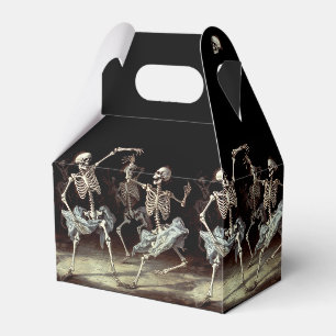 Schwarzer Tod tanzende Skelette Halloween Geschenkschachtel
