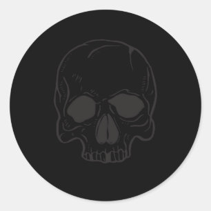 Schwarzer Totenkopf Rockstar Coole schwarze Geburt Runder Aufkleber