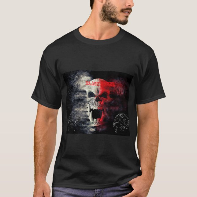 Schwarzer Totenkopf-T-Shirt T-Shirt (Vorderseite)