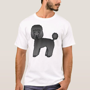 Schwarzer Toy Pudel Süßer Cartoon-Hund T-Shirt