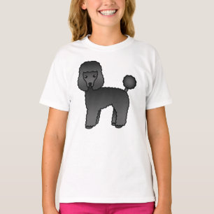 Schwarzer Toy Pudel Süßer Cartoon-Hund T-Shirt