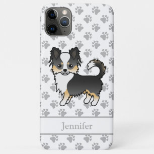 Schwarzer Tri-Langmantel-Chihuahua-Cartoon-Hund & Case-Mate iPhone Hülle