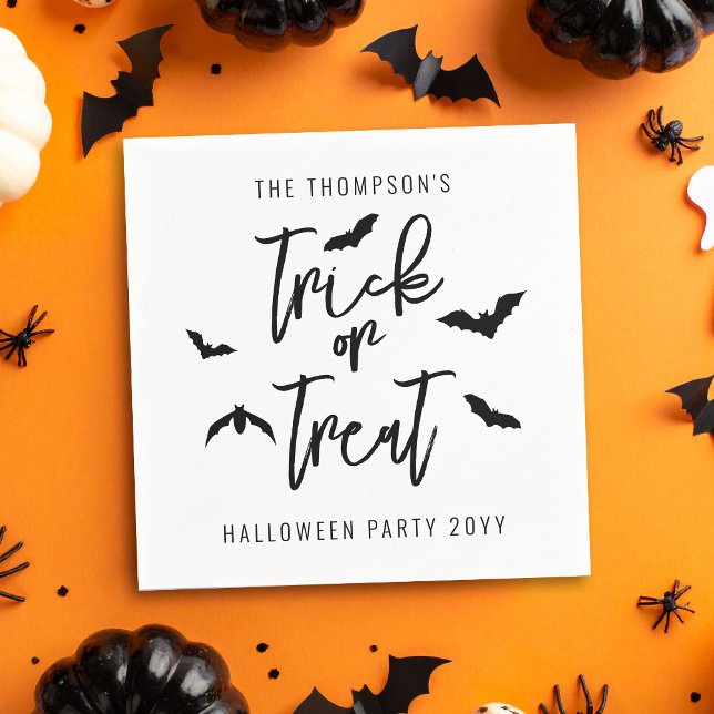 Schwarzer Trick oder behandeln Skript mit Fledermä Serviette (Von Creator hochgeladen)