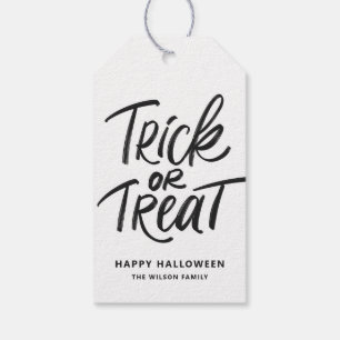 Schwarzer Trick oder Handschrift Halloween Geschenkanhänger