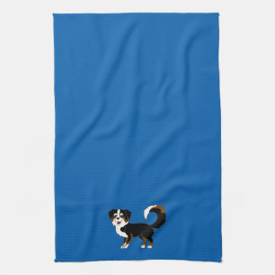 Schwarzer Tricolor australischer Schäfer-Hund Küchentuch