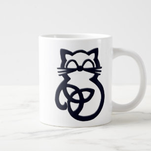 Schwarzer Trinity-Knoten keltische Katze Jumbo-Tas Jumbo-Tasse