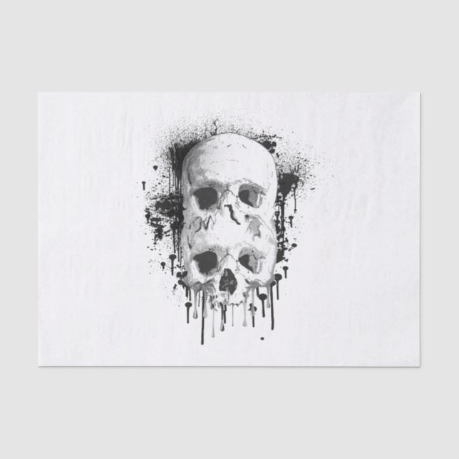 Schwarzer Tropfen Schwarzer Tinte Grafisches Party Seidenpapier (Vorderseite)
