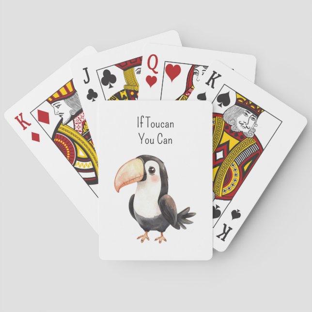 Schwarzer Tukan Vogel   Spielkarten (Rückseite)