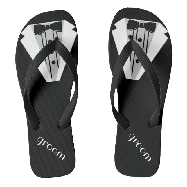 Schwarzer Tuxedo drehen Flip Flops (Fußbett)