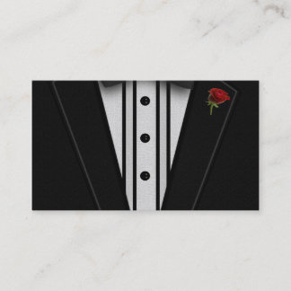 Schwarzer Tuxedo mit Bogen-Krawatte Visitenkarte
