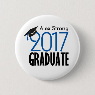 Schwarzer u. Blau 2017 graduierter Pinback Knopf Button