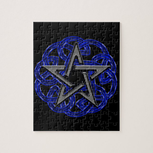 Schwarzer u. blauer keltischer Pentagram (Vertikal)