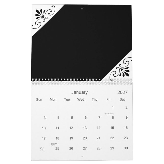 Schwarzer u. des Weiß-2010 Kalender (Jan 2027)