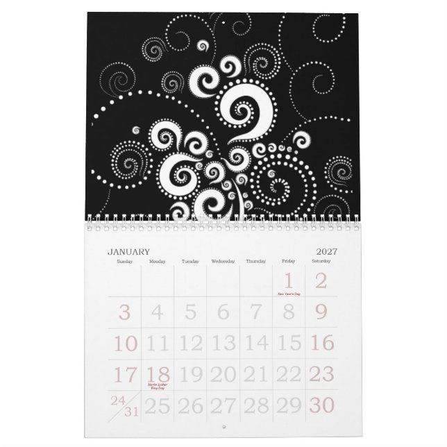 Schwarzer u. des Weiß-2015 Kalender (Jan 2027)