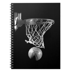 Schwarzer u. weißer Basketball Notizblock