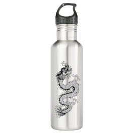 Schwarzer u. weißer Drache Edelstahlflasche