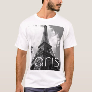 Schwarzer u. weißer Eiffelturm in Paris T-Shirt