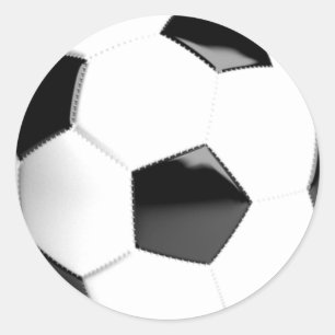 Schwarzer u. weißer Fußball Runder Aufkleber