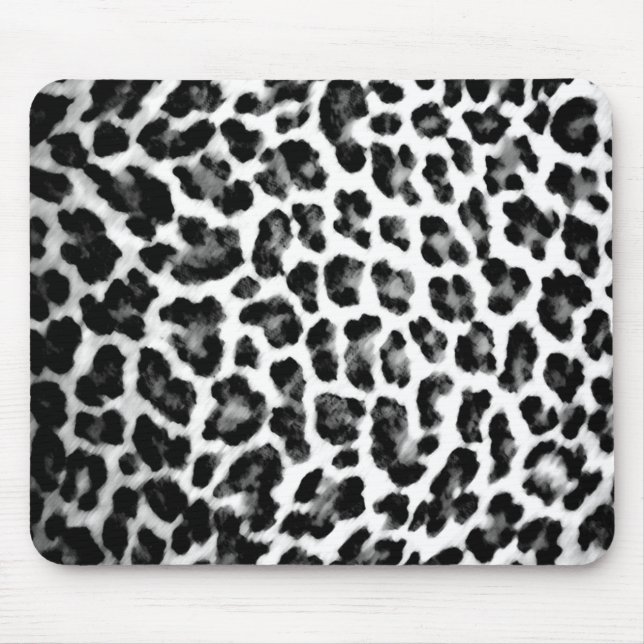 Schwarzer u. weißer Leopard-Druck Mousepad (Vorne)
