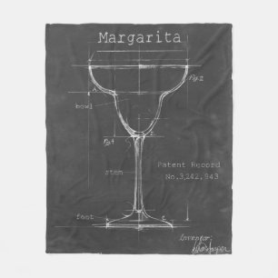 Schwarzer u. weißer Margarita-Glas-Plan Fleecedecke