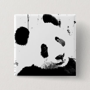 Schwarzer u. weißer Panda Button