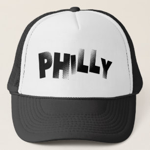 Schwarzer u. weißer Philly Fernlastfahrer-Hut Truckerkappe