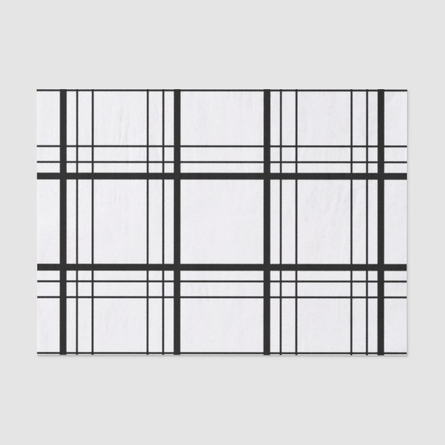 Schwarzer u. weißer Tartan Seidenpapier (Vorderseite)