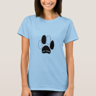 Schwarzer u. weißer Tatzen-T - Shirt