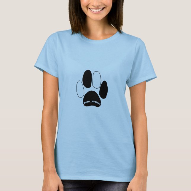 Schwarzer u. weißer Tatzen-T - Shirt (Vorderseite)