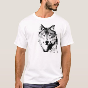 Schwarzer u. weißer Wolf T-Shirt