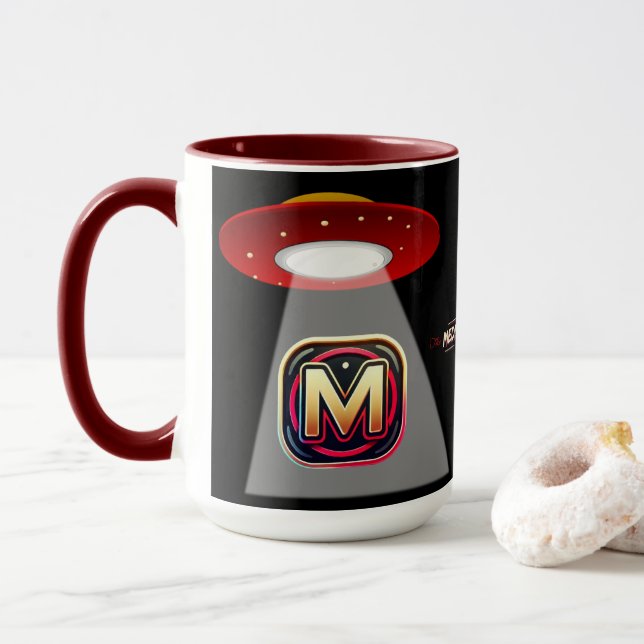 Schwarzer UFO-Kaffeebecher Tasse (Mit Donut)