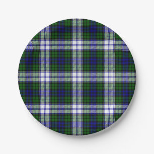 Schwarzer Uhr-ModeTartan Pappteller
