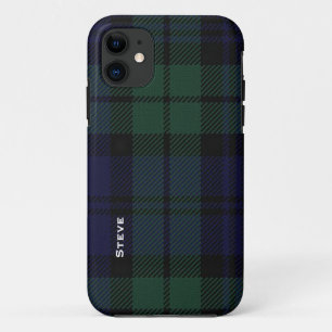 Schwarzer UhrTartan kariert iPhone 11 Hülle