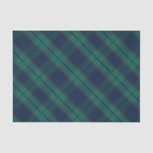 Schwarzer Uhrtartan-kariertes klassisches blaues Seidenpapier (Vorderseite)