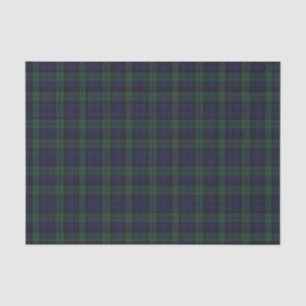 Schwarzer Uhrtartan-kariertes Seidenpapier