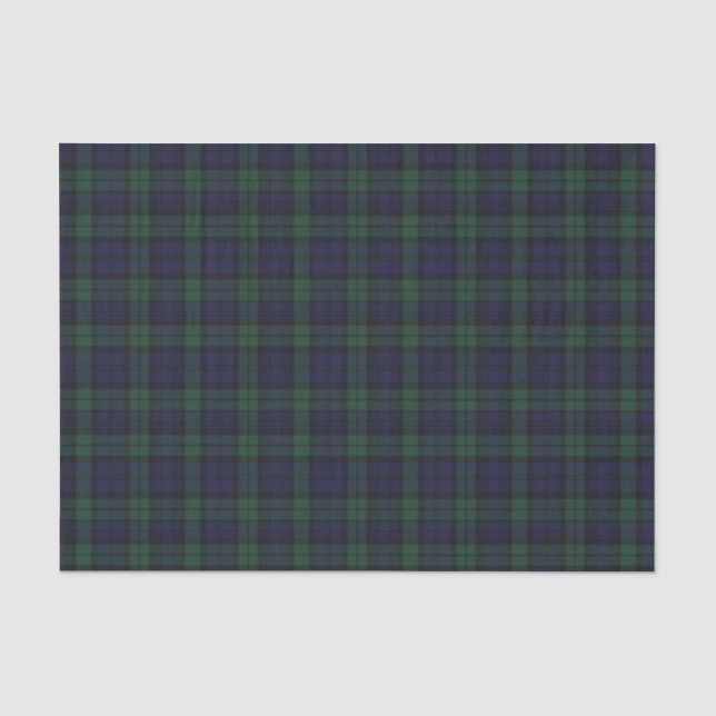 Schwarzer Uhrtartan-kariertes Seidenpapier (Vorderseite)