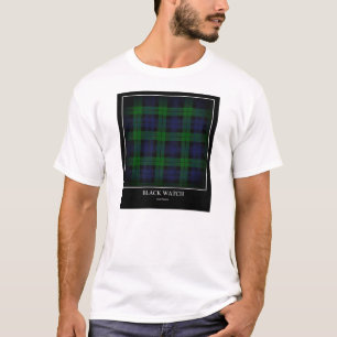 Schwarzer Uhrtartan-T - Shirt