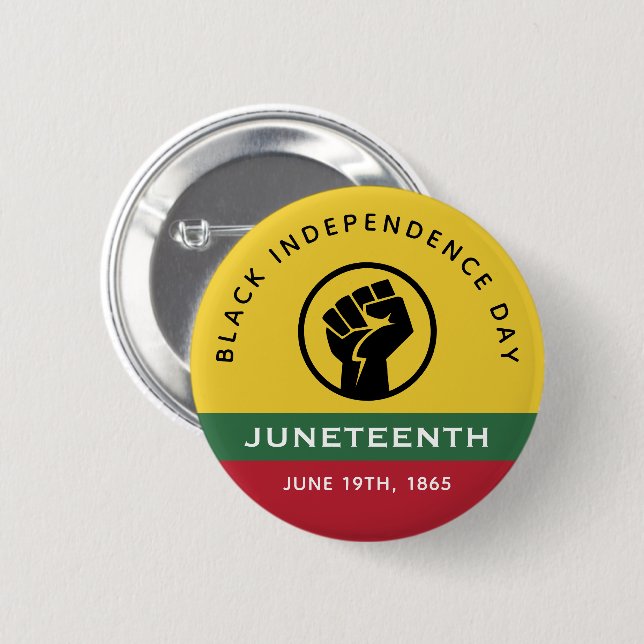 Schwarzer Unabhängigkeitstag 18. Juni 1865 Kurvier Button (Vorne & Hinten)