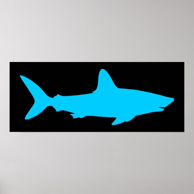 Schwarzer und Aquahai Poster (Vorne)