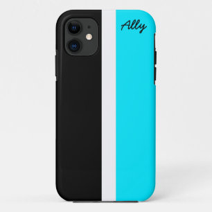 Schwarzer und Blau unterteilter iPhone Kasten title_seo2