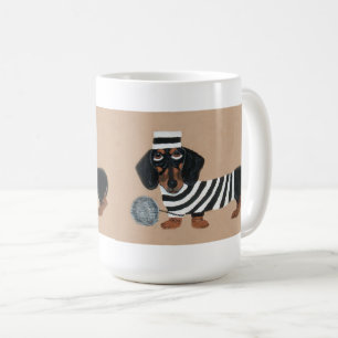 Schwarzer und Brauner Dachshund Leckerli Dieb Knas Kaffeetasse