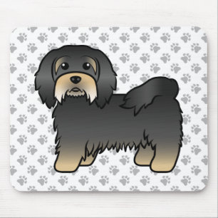 Schwarzer und brauner Havanese süßer Cartoon-Hund Mousepad