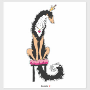 Schwarzer und Brauner Royal Borzoi Stanzaufkleber  Aufkleber