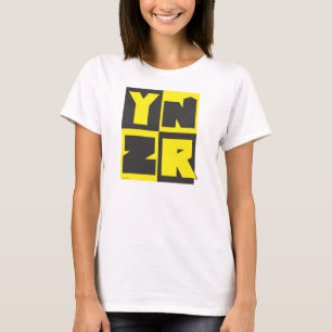 Schwarzer und gelber Entwurf YNZR Reihe T-Shirt