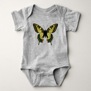 Schwarzer und gelber Schmetterling Baby Strampler