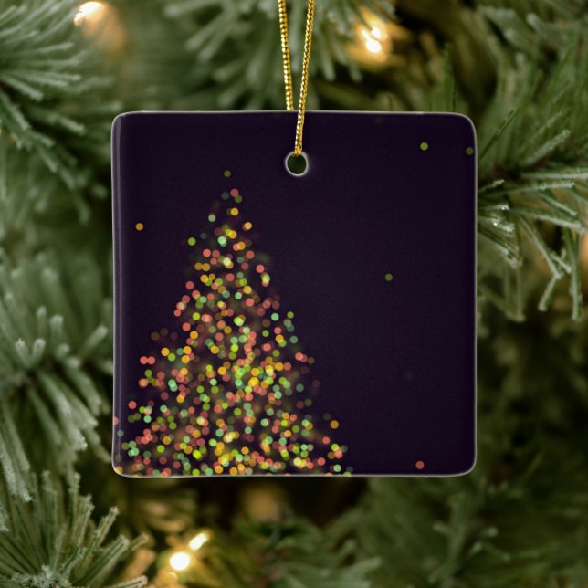 Schwarzer und goldener Christbaum Keramikornament (Baum)