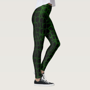 Schwarzer und grüner Alligator Leggings